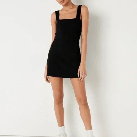 PINK Victorias Secret Black Ribbed Square Neck Active Mini Dress/Shorts XXL 10/1 - Picture 10 of 12